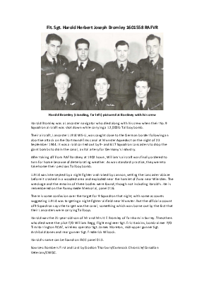 A preview of a PDF biography for Bromley, Harold Herbert Joseph
